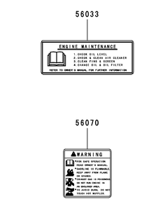 Kawasaki Fr730v-As05 Engine Labels Diagram and Parts List for Z-FORCESZ60 (17AIDGHD-17AIDGHD010)(2014) Cub Cadet Lawn Tractor